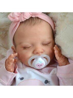 20 Inch Girl Silicone Full Body Sleeping Realistic Newborn  Reborn Baby Doll